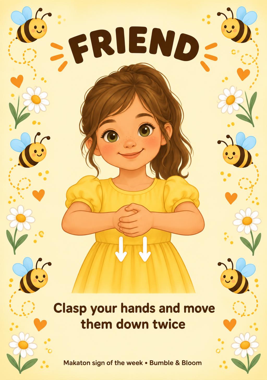 Makaton sign poster for Friend
