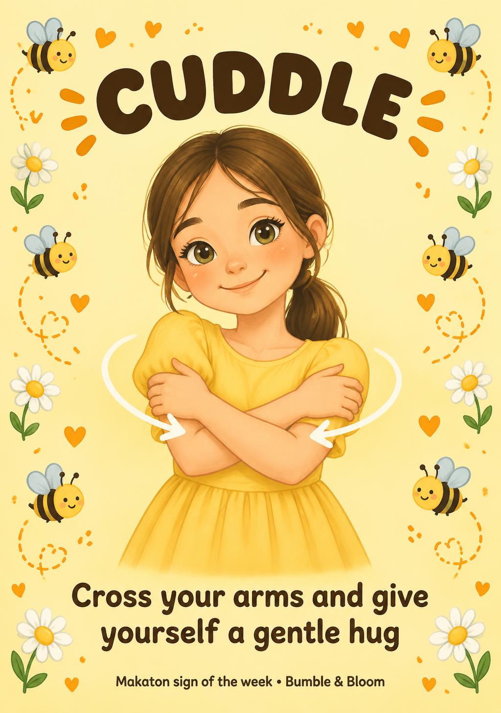Makaton sign poster for Cuddle
